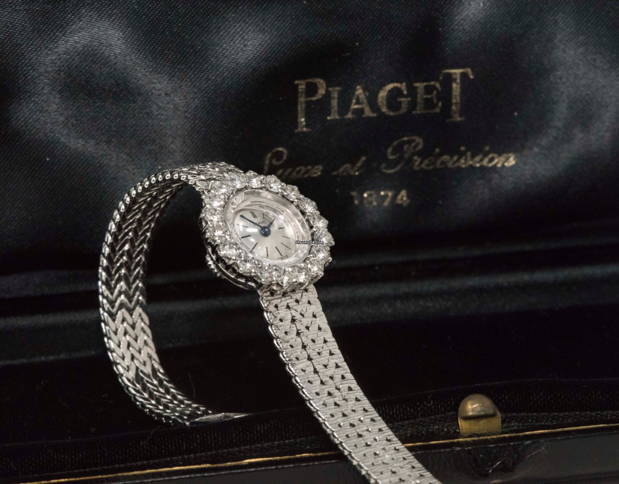 Piaget Womens watch Manual winding White gold 1970s Piaget 18kt 2.25 Diamond Bracelet Watch Replica 5