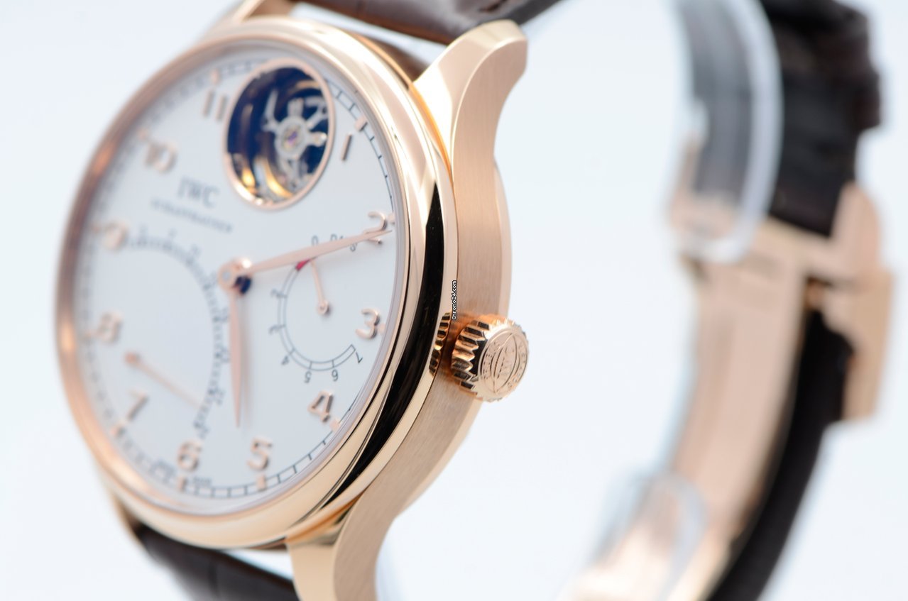 IMG_9081 IWC Portuguese Tourbillon Mens watch Unisex Automatic Rose gold IW504402 Replica 5