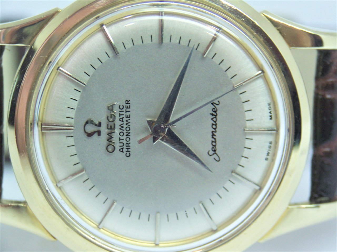 IMG_9081 Omega Seamaster Mens watch Unisex Manual winding Yellow gold 9082 Replica 5