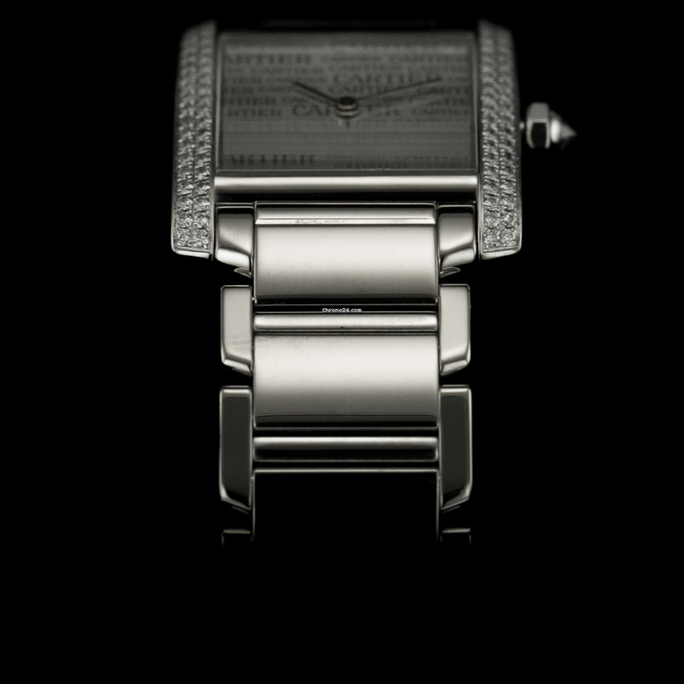 IMG_9081 Cartier Tank Francaise Mens watch Unisex Quartz White gold WE101853 Replica 5