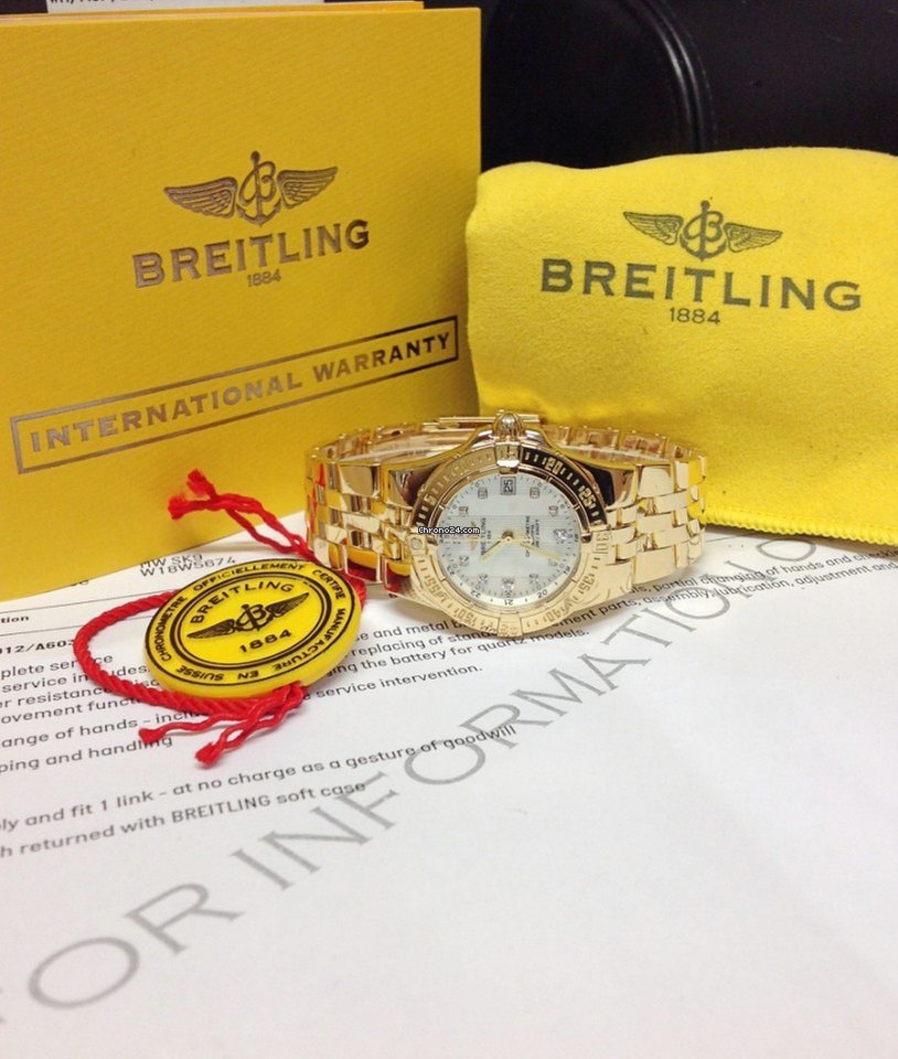 IMG_9081 Breitling Starliner Womens watch Quartz Yellow gold K71340 Replica 5