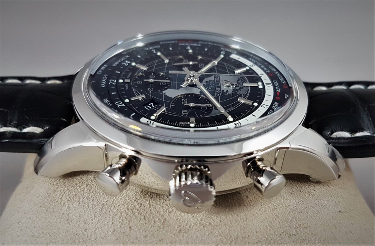 IMG_9081 Breitling Transocean Chronograph Unitime Mens watch Unisex Automatic Steel AB0510U4 BE84 256S Replica 5