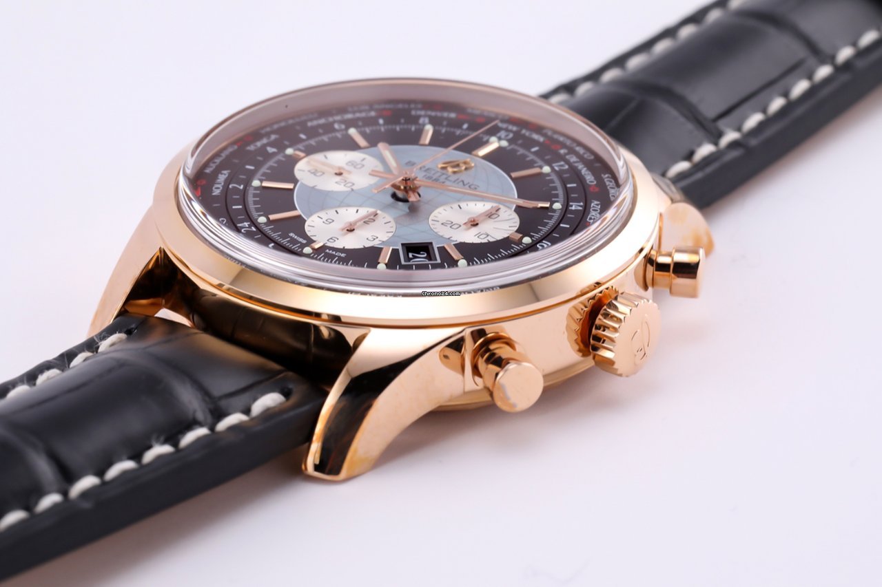 IMG_9081 Breitling Transocean Chronograph Unitime Mens watch Unisex Automatic Rose gold RB0510U4 BB63 Replica 6