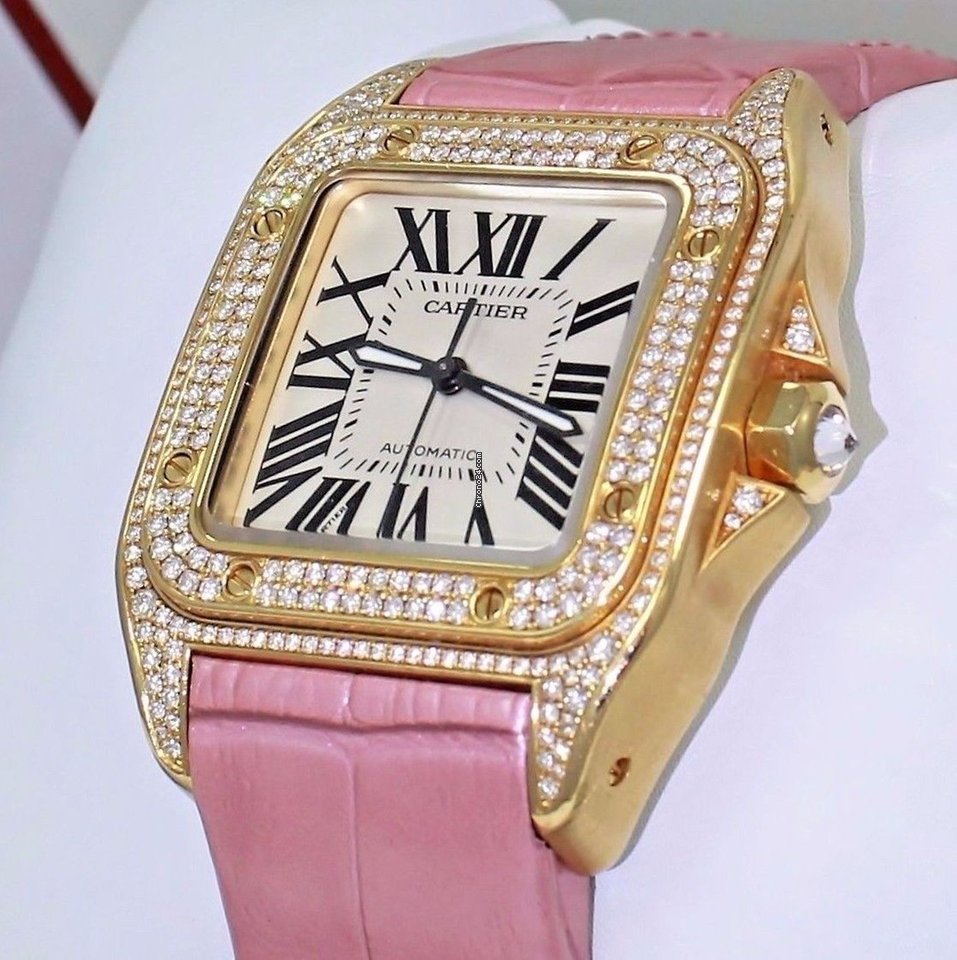 IMG_9081 Cartier Santos 100 Womens watch Automatic Yellow gold WM502051 2880 Replica 6