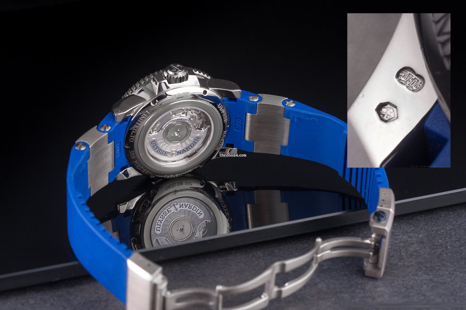 IMG_9081 Ulysse Nardin Maxi Marine Diver Mens watch Unisex Automatic White gold 260-32 Replica 6