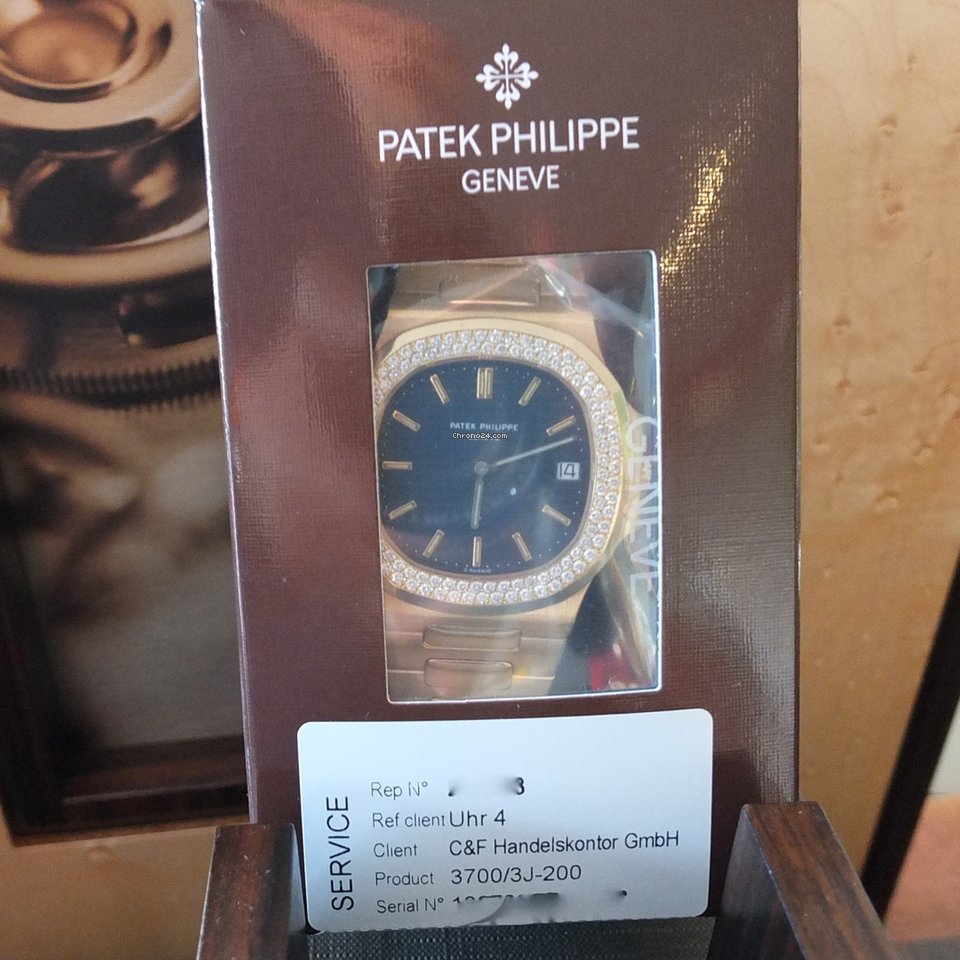 Patek Philippe Nautilus Mens watch Unisex Automatic Yellow gold 3700 3 Nautilus Blue original Steinbesatz Replica 6