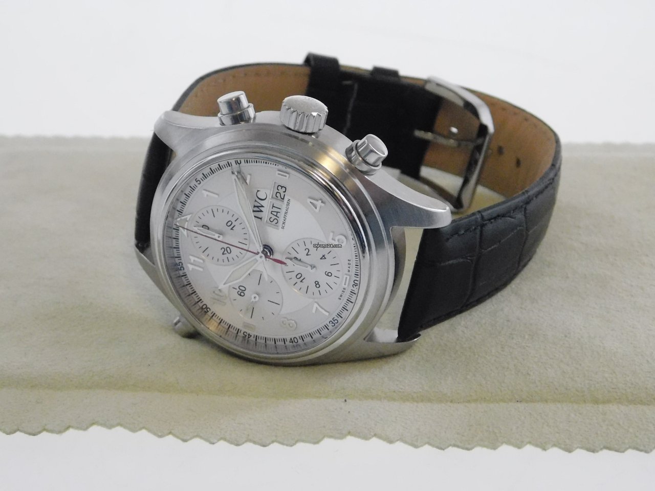 IMG_9081 IWC Pilot Double Chronograph Mens watch Unisex Automatic Steel 3713 Replica 6