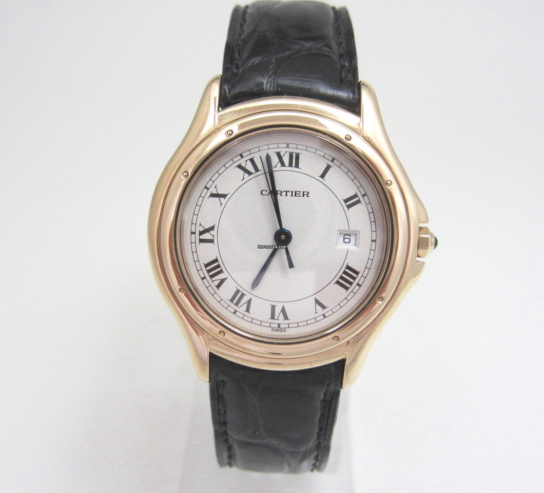 IMG_9081 Cartier Cougar Mens watch Unisex Quartz Yellow gold 887920 Replica 6
