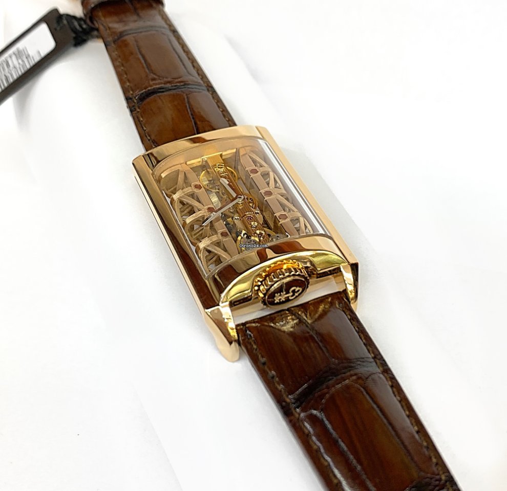 IMG_9081 Corum Golden Bridge Mens watch Unisex Manual winding Rose gold B 313 03296 Replica 6