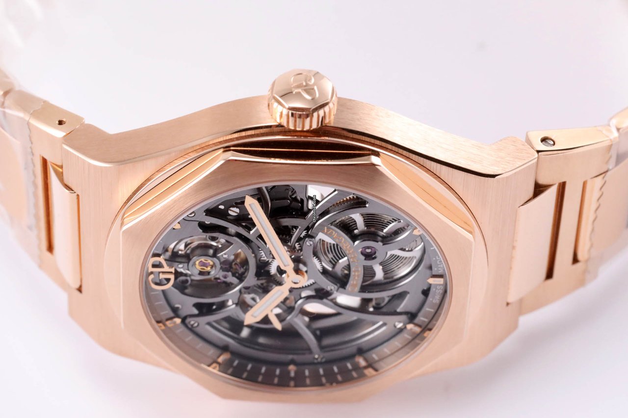 IMG_9081 Girard Perregaux Laureato Mens watch Unisex Automatic Rose gold 81015-52-002-52A Replica 6