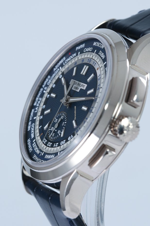 IMG_9081 Patek Philippe World Time Chronograph Mens watch Unisex Automatic White gold 5930G-001 Replica 6