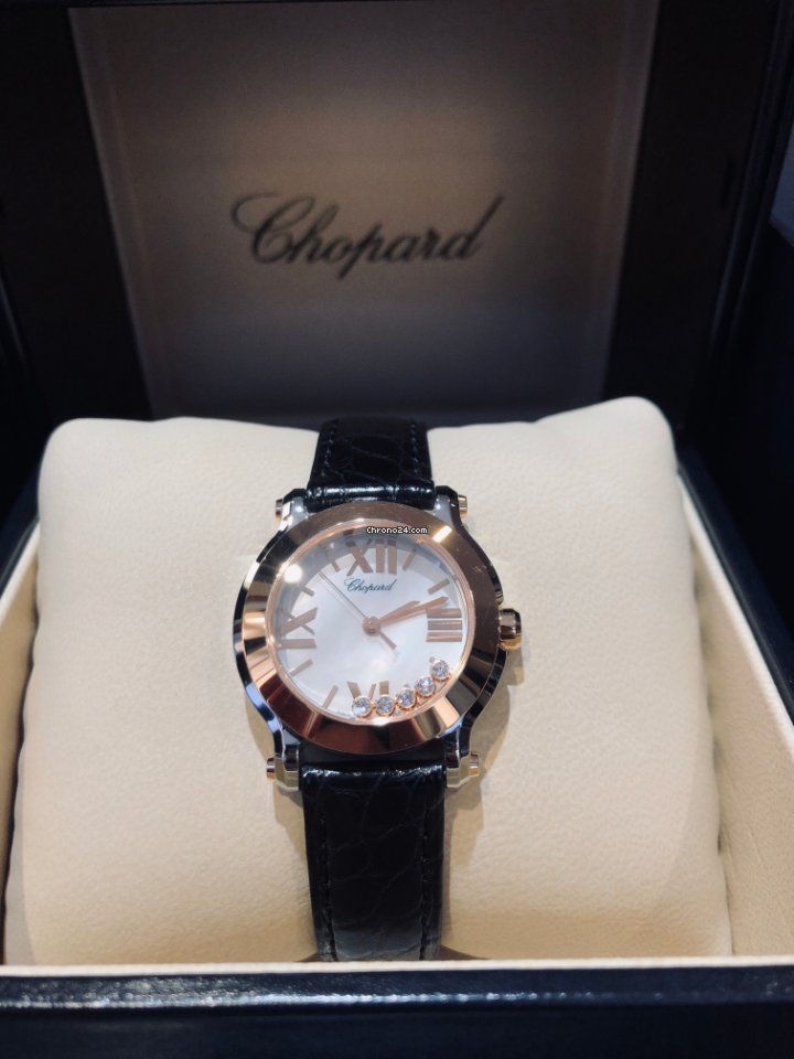 IMG_9081 Chopard Happy Sport Womens watch Quartz Gold Steel 278509-6002 Replica 6