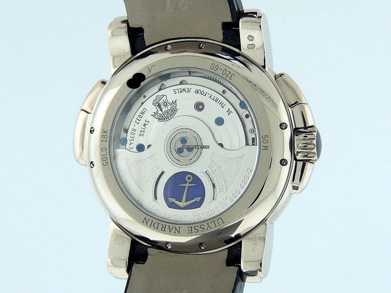 Ulysse Nardin GMT + - Perpetual Mens watch Unisex Automatic White gold 320-60 60 Replica 6