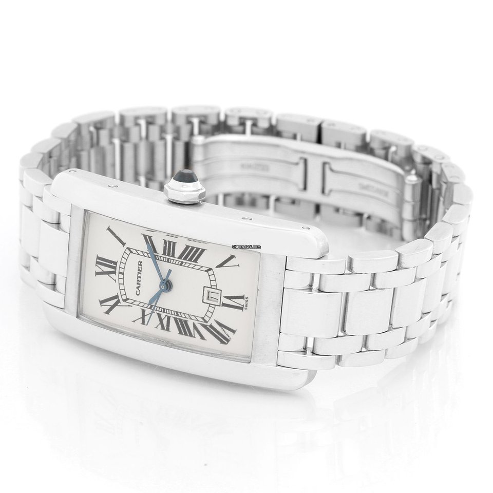 IMG_9081 Cartier Tank Americaine Mens watch Unisex Automatic White gold W26036L1 1726 Replica 6