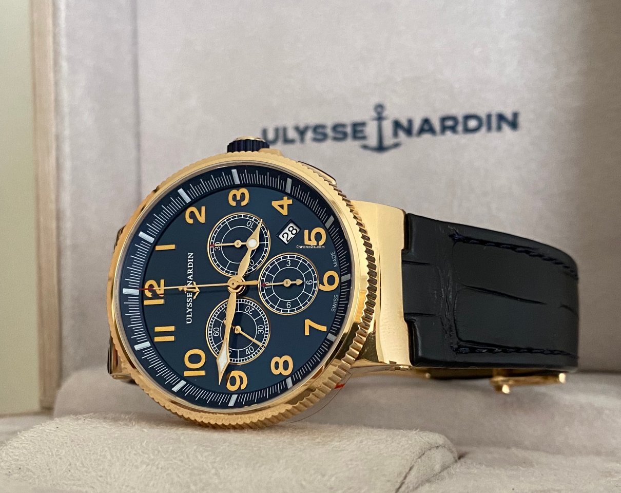 IMG_9081 Ulysse Nardin Marine Chronograph Mens watch Unisex Automatic Rose gold 1506-150 63 Replica 6