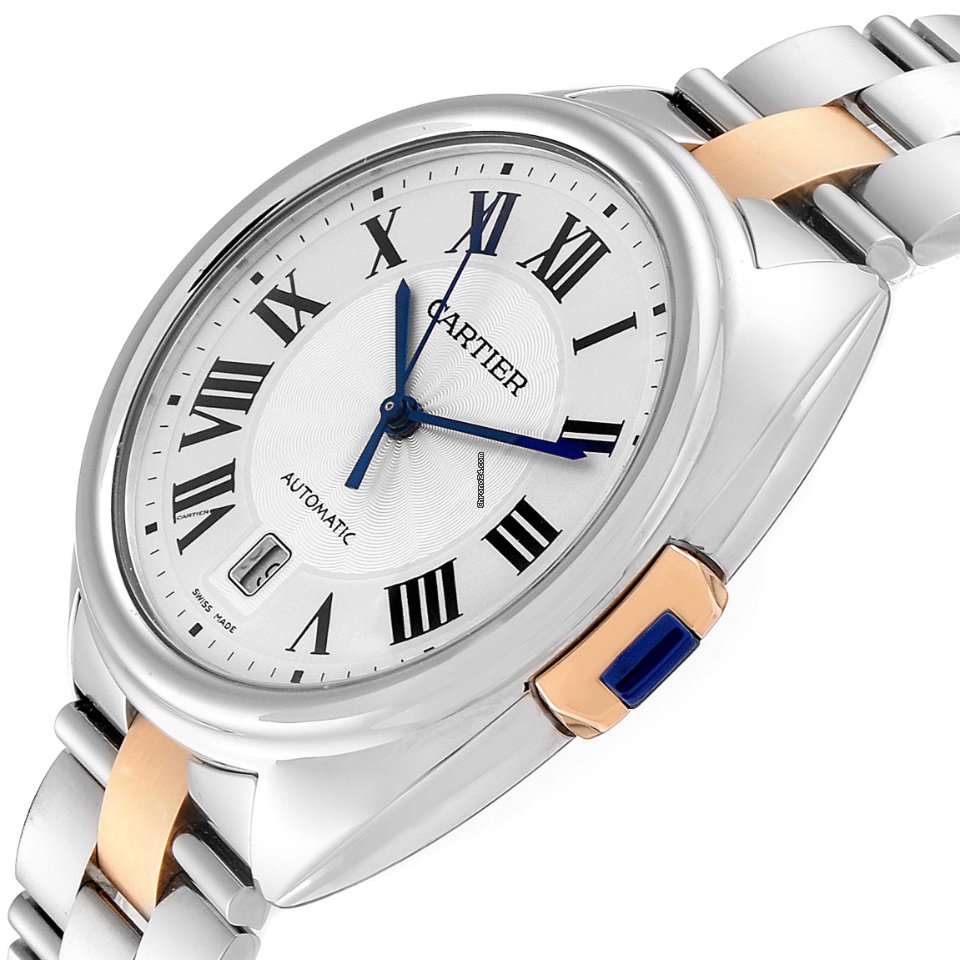 IMG_9081 Cartier Cle de Cartier Mens watch Unisex Automatic Gold Steel W2CL0002 Replica 6