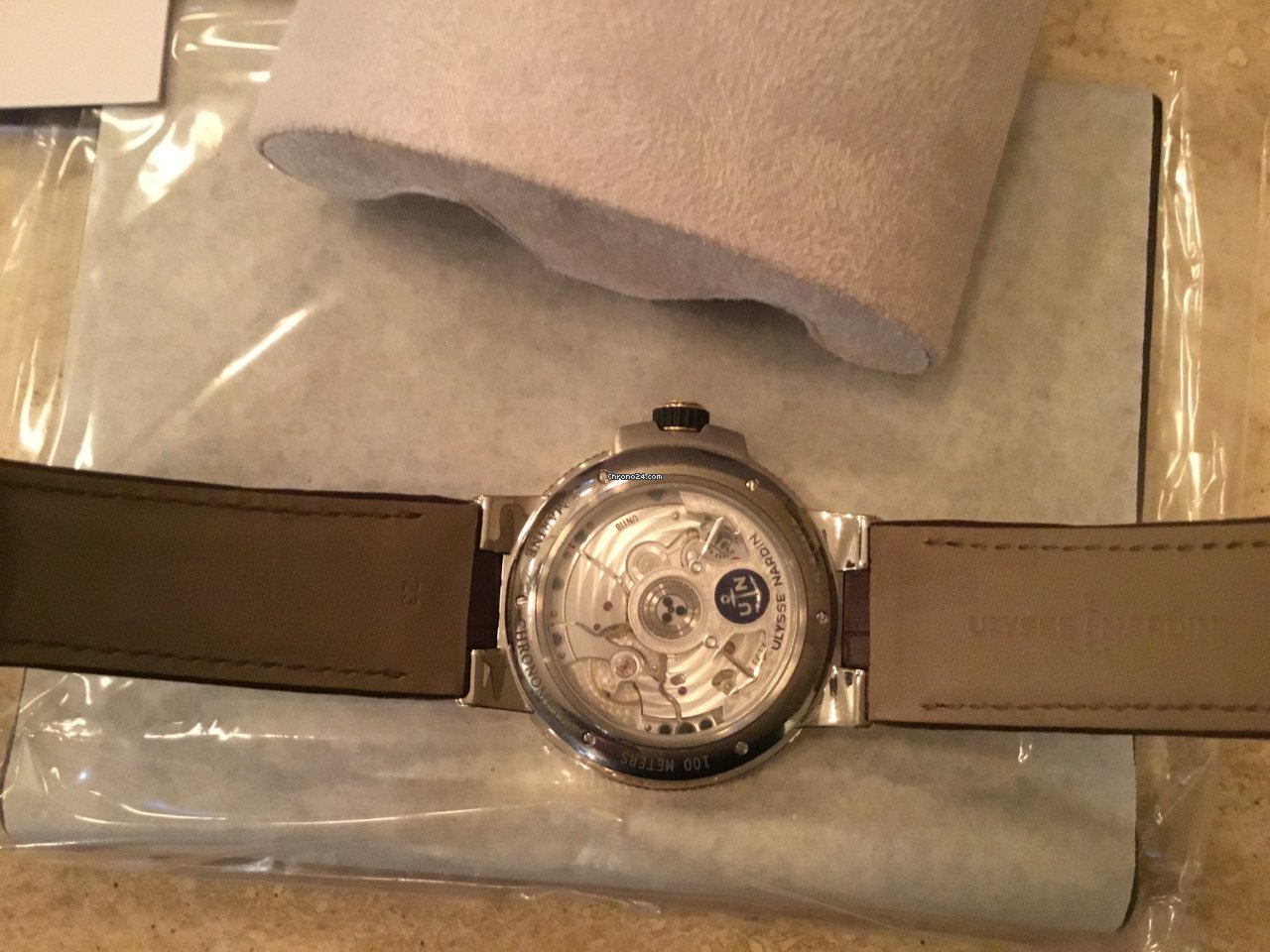 IMG_9081 Ulysse Nardin Marine Chronometer Manufacture Mens watch Unisex Automatic Gold Steel 1185-126 45 Replica 6