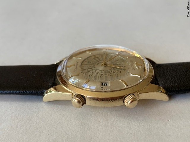 IMG_9081 Jaeger-LeCoultre Mens watch Unisex Automatic Gold Steel Memovox Vintage World Time Alarm Replica 6