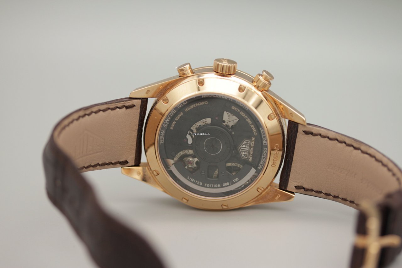 IMG_9081 TAG Heuer Carrera Mikrograph Mens watch Unisex Automatic Rose gold Tag Heuer Mikrograph Replica 6