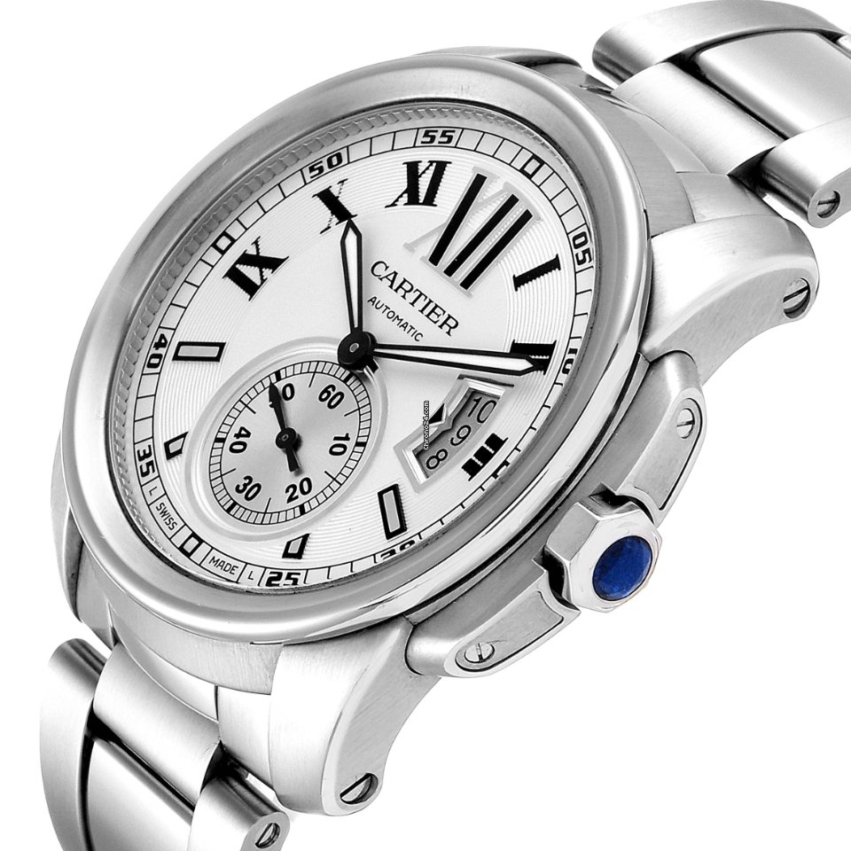 IMG_9081 Cartier Calibre de Cartier Mens watch Unisex Automatic Steel W7100015 Replica 6