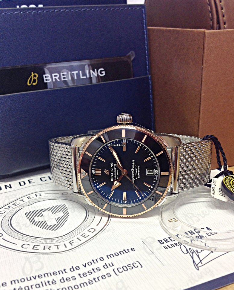 IMG_9081 Breitling Superocean Heritage II 42 Mens watch Unisex Automatic Gold Steel UB2010121B1A1 Replica 6