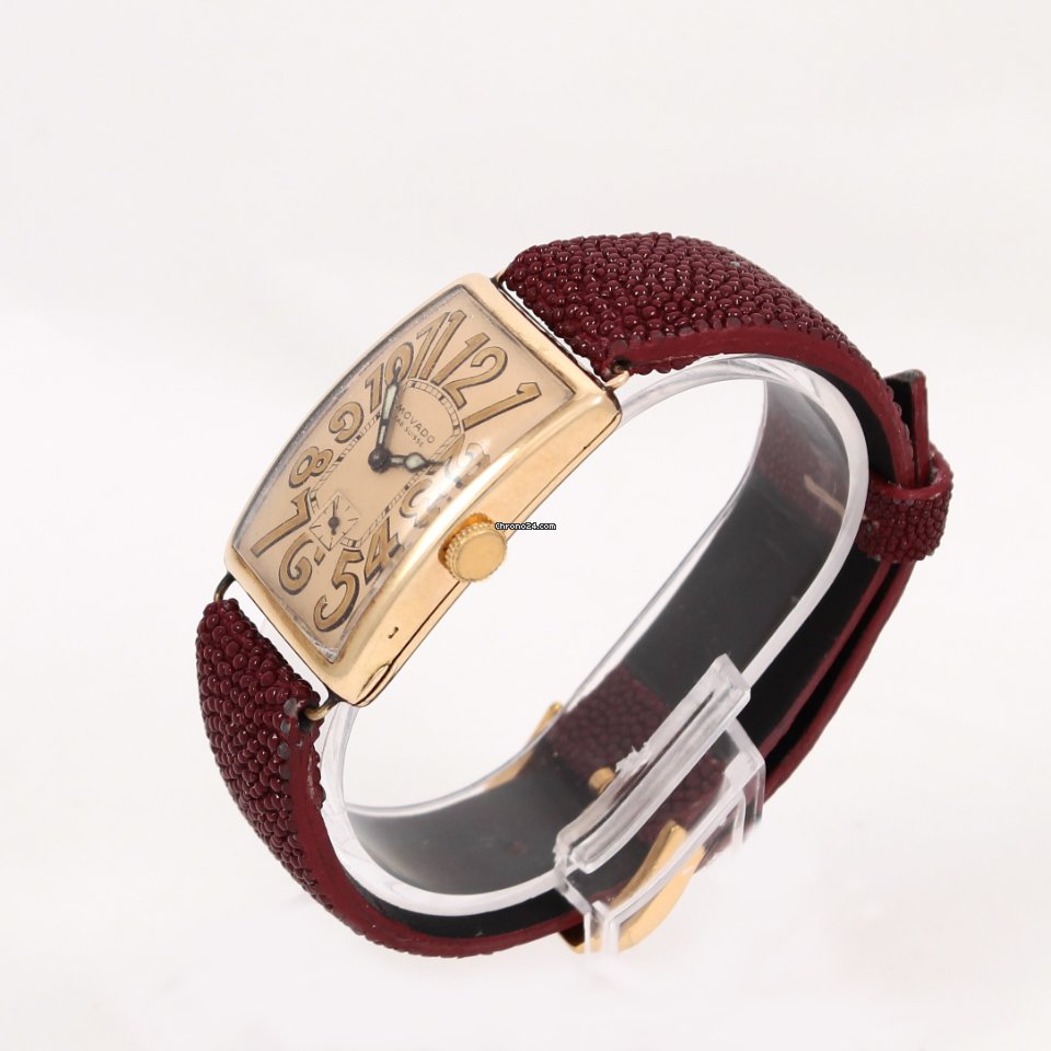 IMG_9081 Movado Mens watch Unisex Manual winding Yellow gold MOVADO VINTAGE 1920 Replica 6