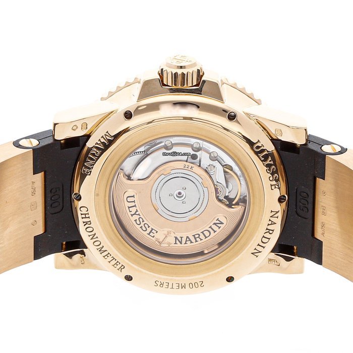 Ulysse Nardin Maxi Marine Diver Mens watch Unisex Manual winding Rose gold 266.33.3A.925 Replica 6