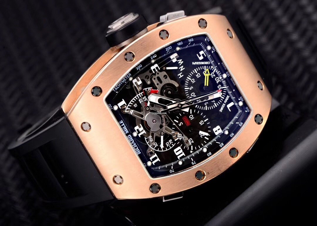 Richard Mille Mens watch Unisex Manual winding Rose gold Richard Mille RM004 AG PG 18K rose gold Full set Replica 6