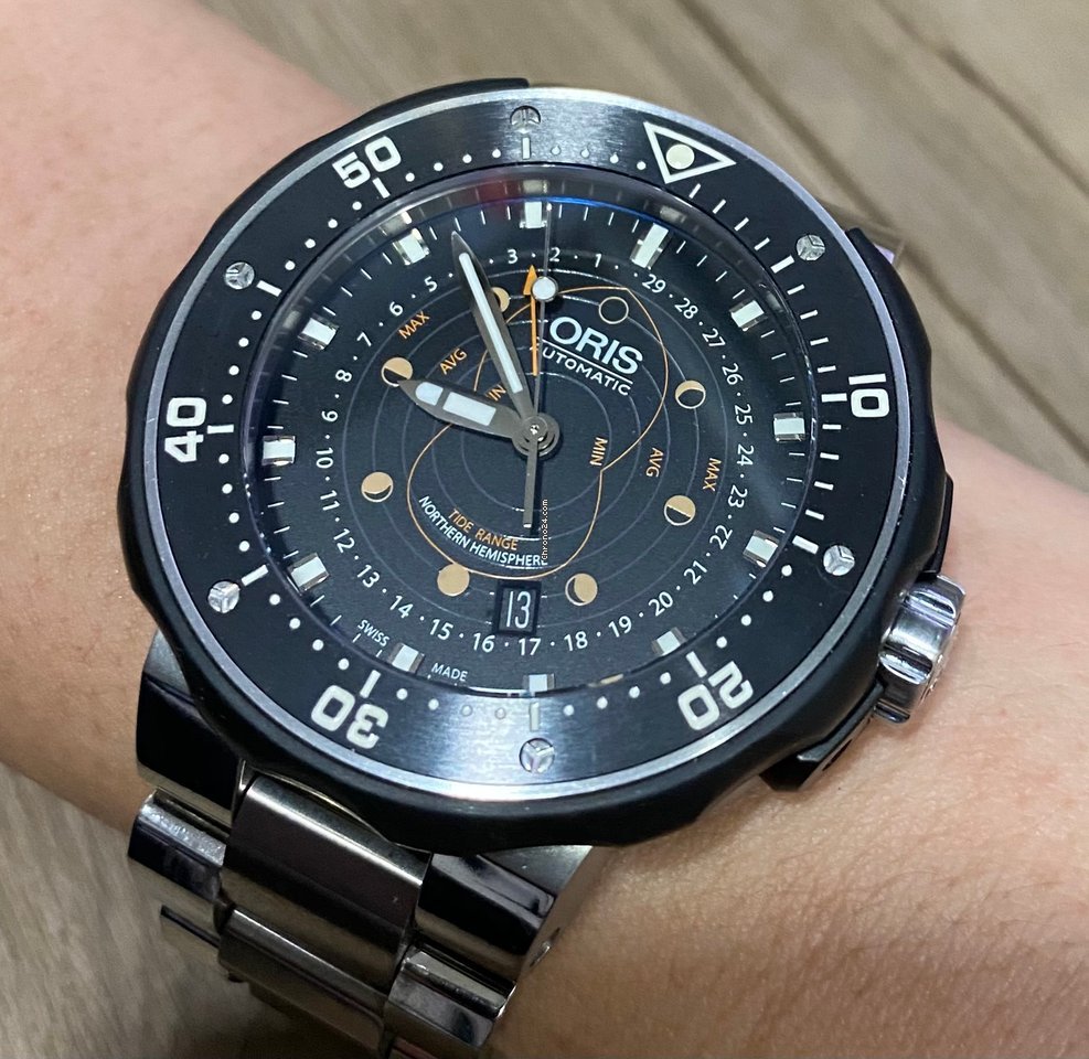 IMG_9081 Oris ProDiver Pointer Moon Mens watch Unisex Automatic Titanium 01 761 7682 7154 Replica 6