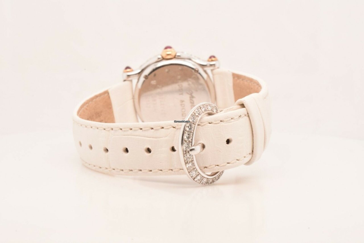 IMG_9081 Chopard Happy Sport Womens watch Quartz White gold 27 6244 401 Replica 6