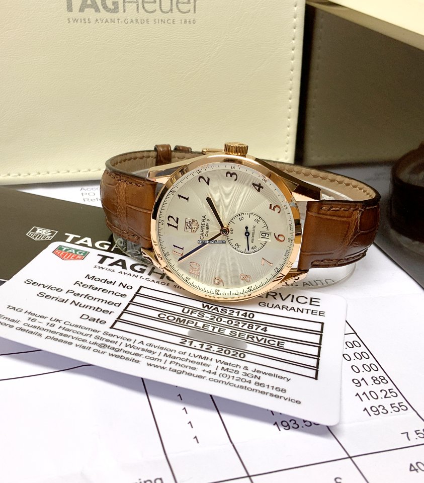 IMG_9081 TAG Heuer Carrera Calibre 6 Mens watch Unisex Automatic Rose gold WAS2140.FC8176 Replica 6