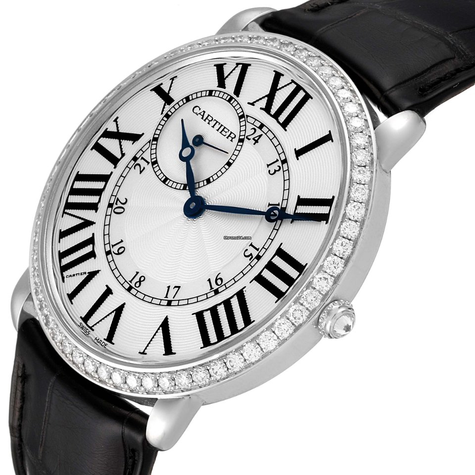 IMG_9081 Cartier Ronde Louis Cartier Mens watch Unisex Manual winding White gold WR007002 Replica 6