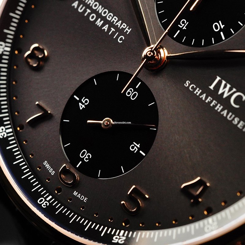 IWC Portuguese Chronograph Mens watch Unisex Rose gold IW3714-82 Replica 6