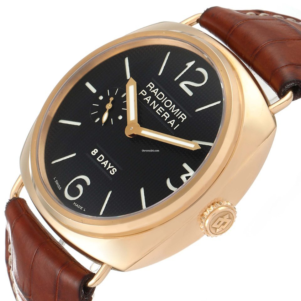 IMG_9081 Panerai Radiomir 8 Days Mens watch Unisex Manual winding Rose gold PAM00197 Replica 6