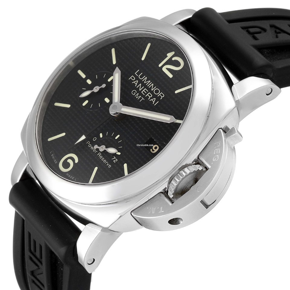 IMG_9081 Panerai Luminor 1950 3 Days GMT Power Reserve Automatic Mens watch Unisex Automatic Steel PAM00537 Replica 6