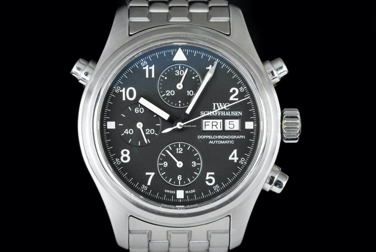IWC Pilot Double Chronograph Mens watch Unisex Automatic Steel IW371319 Replica 6