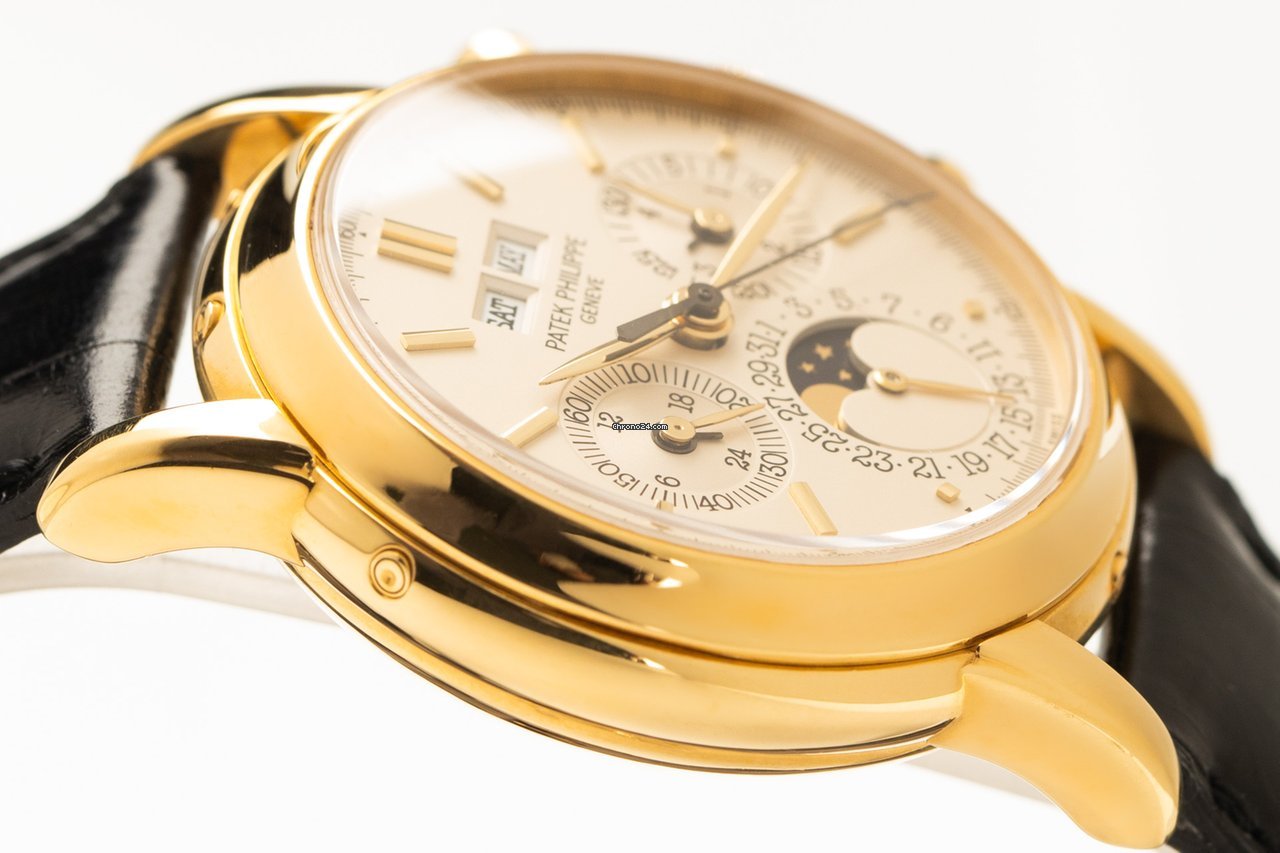 IMG_9081 Patek Philippe Perpetual Calendar Chronograph Mens watch Unisex Manual winding Yellow gold 3971 Replica 6