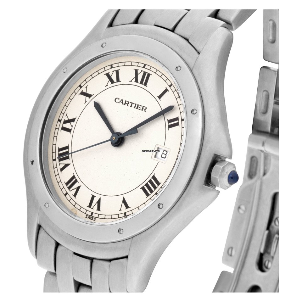 IMG_9081 Cartier Cougar Womens watch Quartz Steel W35002F5 Replica 6