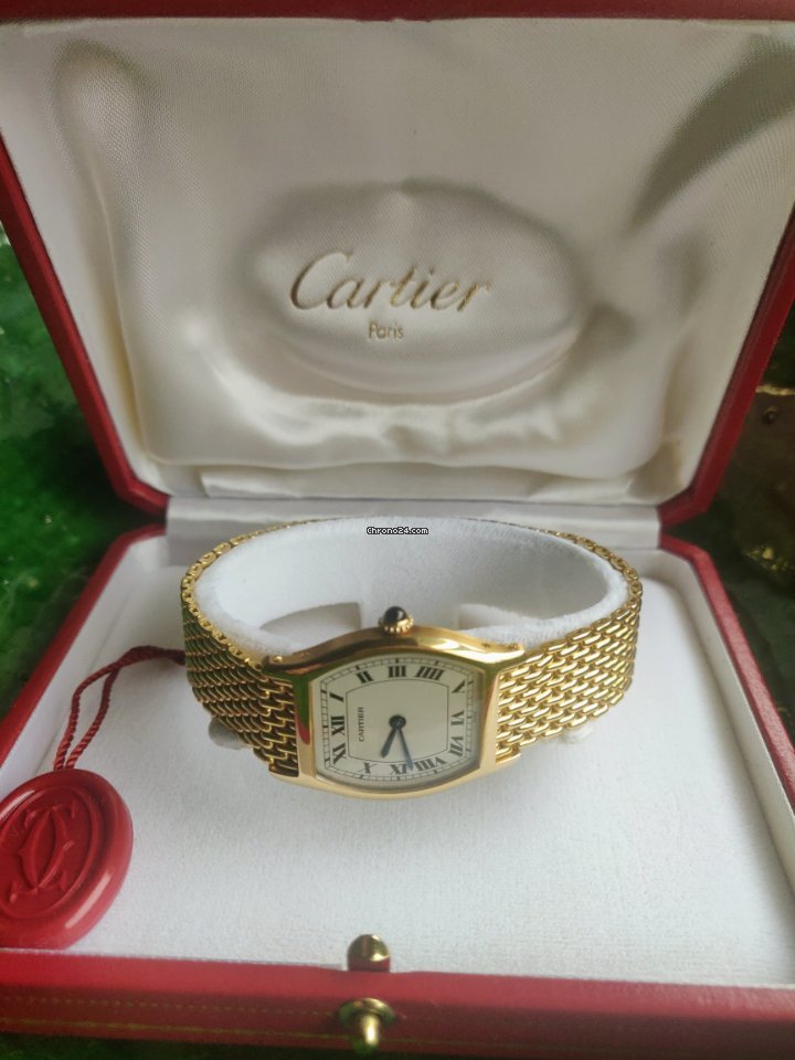 IMG_9081 Cartier Tortue Mens watch Unisex Manual winding Yellow gold 96069 Replica 6