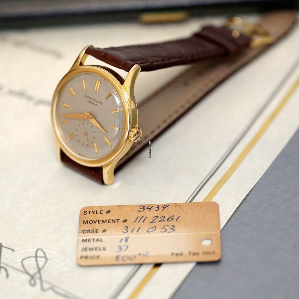 IMG_9081 Patek Philippe Calatrava Mens watch Unisex Automatic Yellow gold 3439 Replica 6