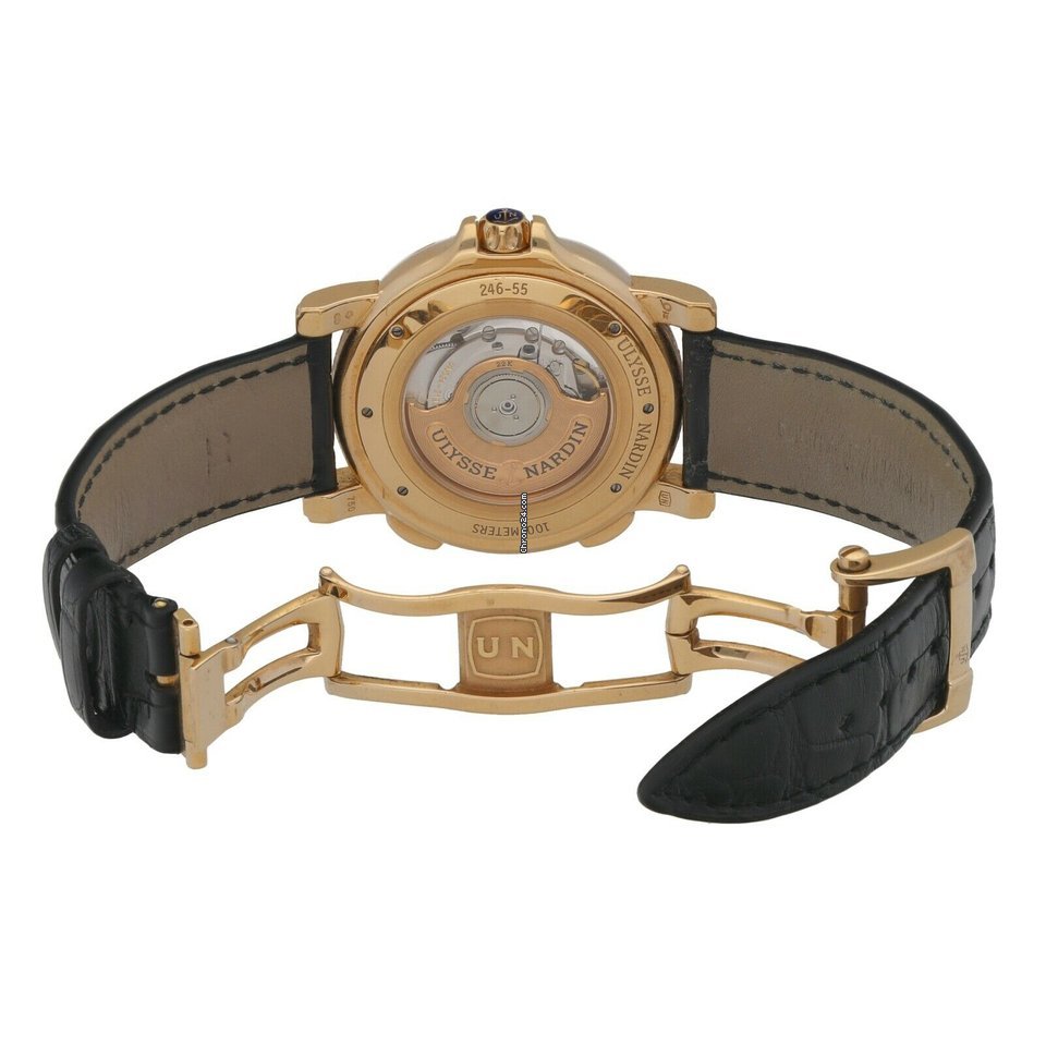 IMG_9081 Ulysse Nardin Dual Time Mens watch Unisex Automatic Yellow gold 246-55 Replica 6