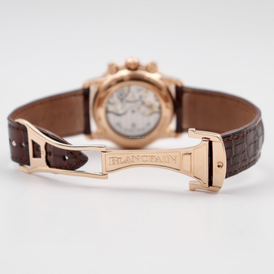 IMG_9081 Blancpain Leman Fly-Back Mens watch Unisex Automatic Rose gold 2685F-3630-53B Replica 6