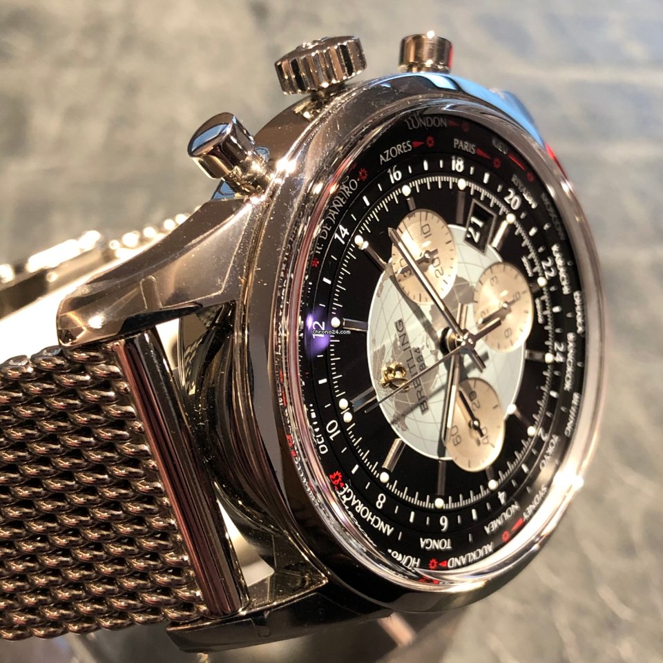 IMG_9081 Breitling Transocean Chronograph Unitime Mens watch Unisex Automatic Steel AB 0510U4 Replica 6
