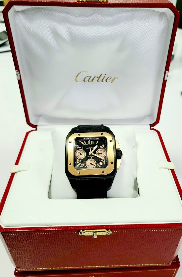 Cartier Santos 100 Mens watch Unisex Automatic Rose gold W2020004 Replica 6