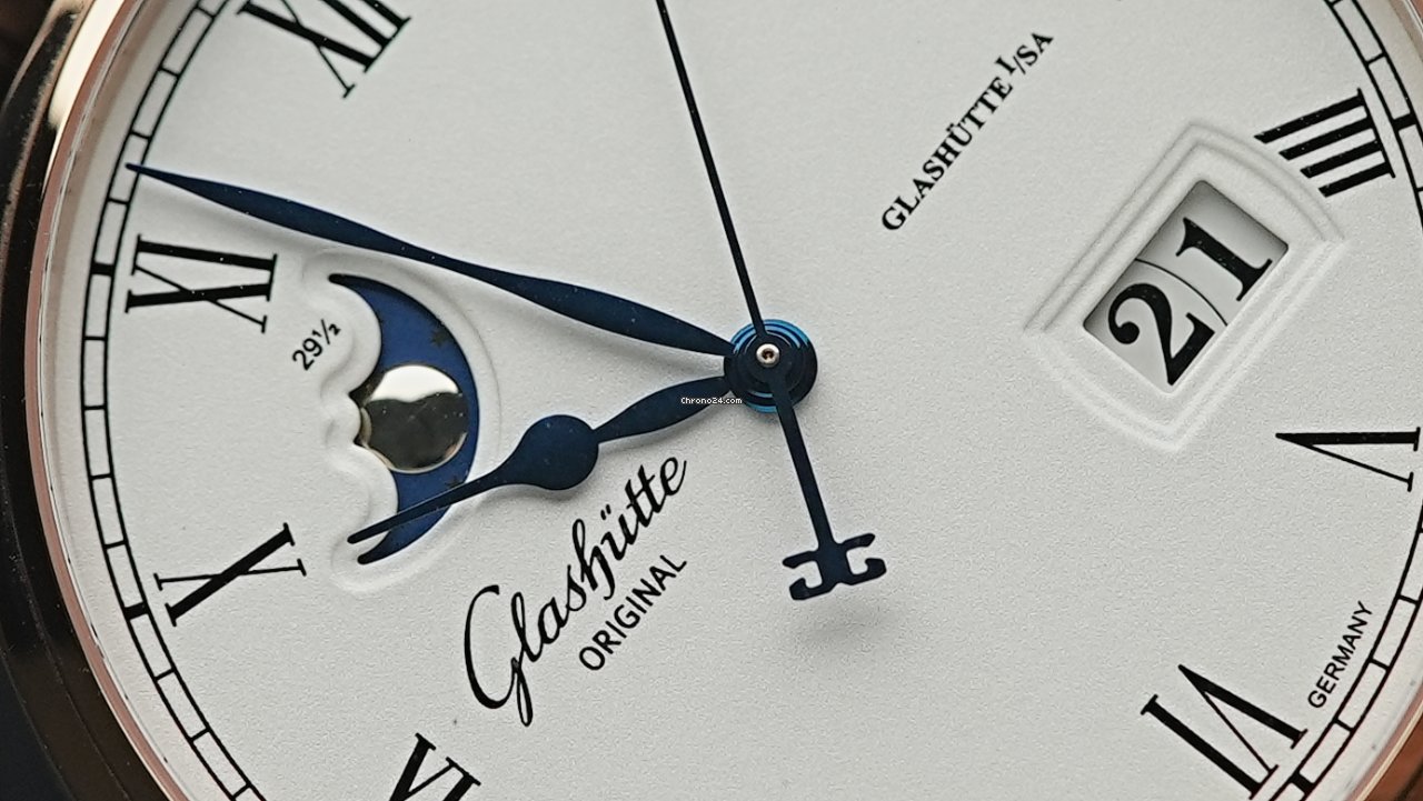 IMG_9081 Glashutte Original Senator Panorama Date Moon Phase Mens watch Unisex Automatic Rose gold 100-04-32-15-04 Replica 6