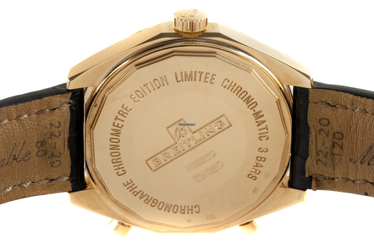 IMG_9081 Breitling Chrono-Matic Mens watch Unisex Automatic Yellow gold H22360 Replica 6