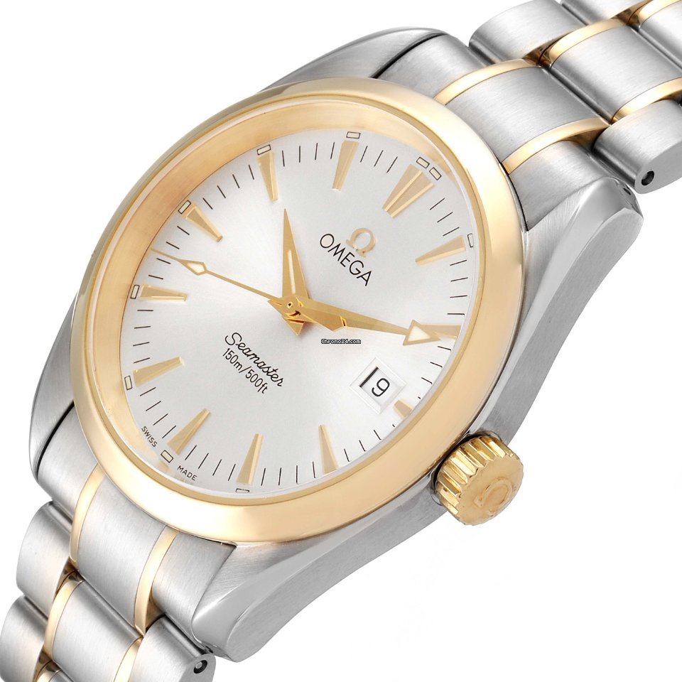 Omega Seamaster Aqua Terra Mens watch Unisex Quartz Gold Steel 2318.30.00 Replica 6