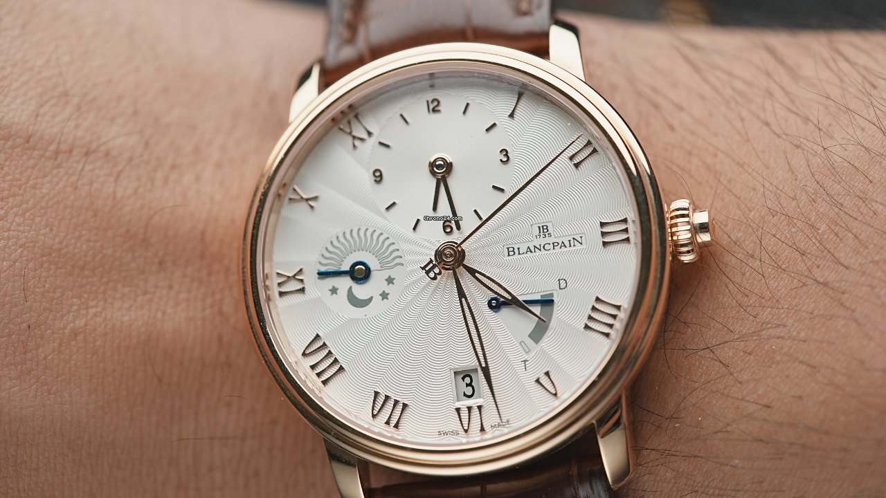 IMG_9081 Blancpain Villeret Ultra-Slim Mens watch Unisex Automatic Rose gold 6665-3642-55B Replica 6