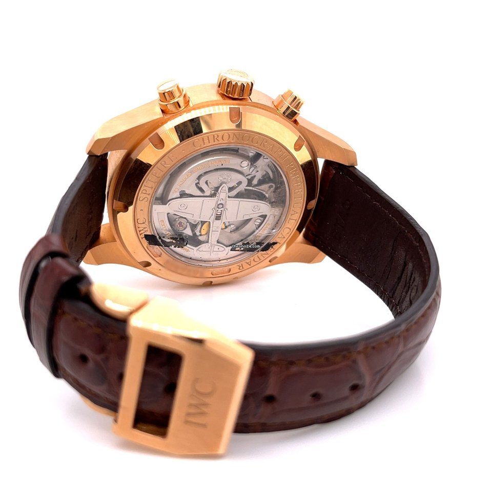 IMG_9081 IWC Pilot Spitfire Perpetual Calendar Digital Date-Month Mens watch Unisex Automatic Rose gold IW379103 Replica 6
