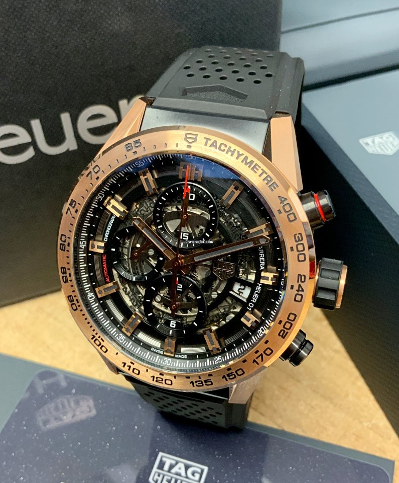 IMG_9081 TAG Heuer Carrera Mens watch Unisex Automatic Rose gold CAR205B.FT6087 Replica 6